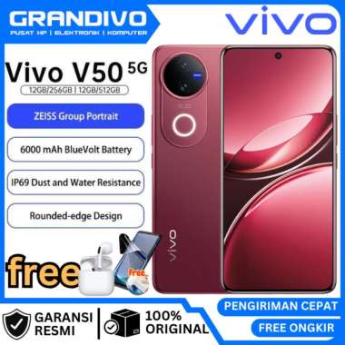 PROMO HP VIVO V50 5G 12/512GB Rounded-edge Design, ZEISS Group Potrait GARANSI RESMI VIVO - GRANDIVO