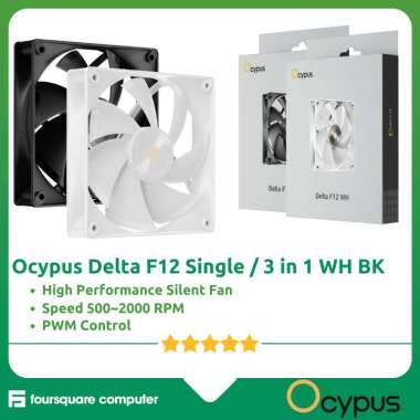 Ocypus Delta F12 High Performance Silent Fan Case 12 cm Up to 2000 RPM Black White single 3in1 Singl