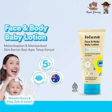 Loluna Face & Body Lotion 80ml- Losion/Krim Wajah & Badan Bayi Anak