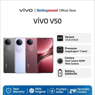 VIVO V50 5G 12GB/256GB 12GB/512GB - Garansi Resmi Vivo 12GB/256GB Harmony Red