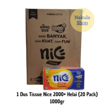 GROSIR 1 DUS Tissue Tissu Tisu Nice 1000 gr Facial - 2 ply ( 1 Karton )