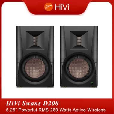 Swan D200 Bluetooth Powered Bookshelf Speakers - Studio Monitor Speakers 5 Inch 260w RMS