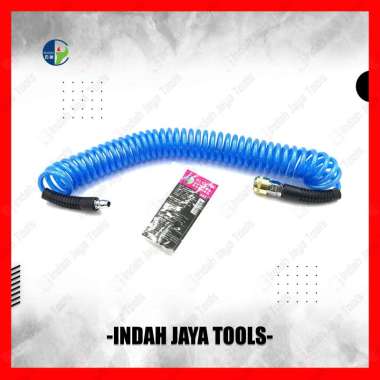 BUDDY Recoil Hose 6 9 12 Meter - Selang Angin Kompresor Spiral PU Serat Nylon Heavy Duty 9 Meter