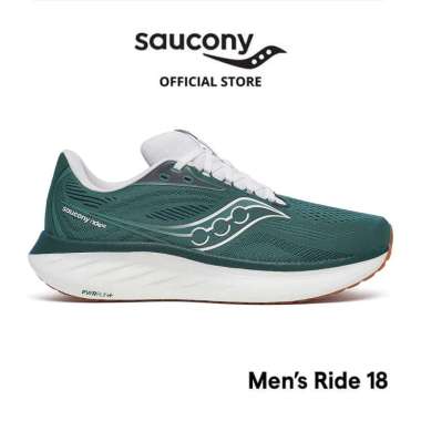 Sepatu Lari Pria SAUCONY Shoes Ride 18 Men - Pine / White 46