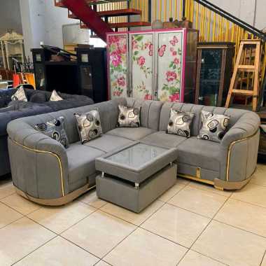 sofa ruang tamu mewah / kursi sofa ruang tamu dan keluarga / sofa premium sudut / sofa sultan / sofa