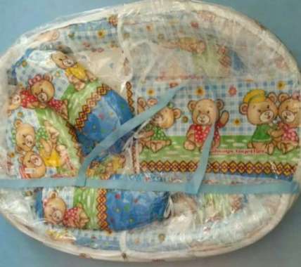 [LAST STOCK] AL0702 DACHI Kasur Bayi Kasur Kolam Kelambu Corak Bear Halus Kotak