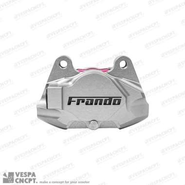 Kaliper Frando Axial 2 Piston Non Bracket Rear Silver Black Logo Vespa Gt Series Gts Gtv Belakang
