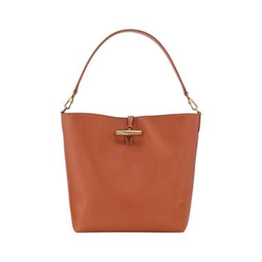 Longchamp Le Roseau Medium No Snap Button Hobo Bag Bark