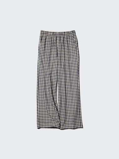 UNIQLO Celana Panjang Flannel Wanita KOTAK NAVY M