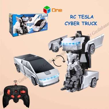 Mainan mobil remote control Cyber Truck Supercar transform robot charge