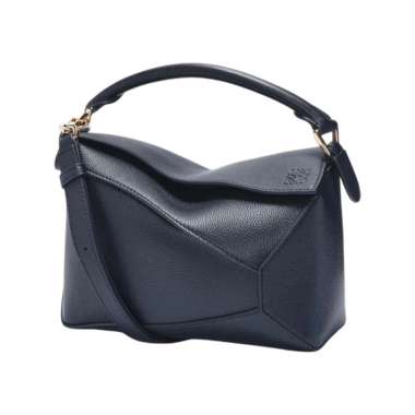 Loewe Small Puzzle Edge Bag in Soft Grained Calfskin Deep Navy