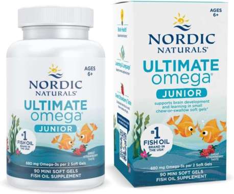Nordic Naturals Ultimate Omega Junior Mini Soft Gels | Omega-3s with EPA & DHA Ages 6-12 yo | Vitami