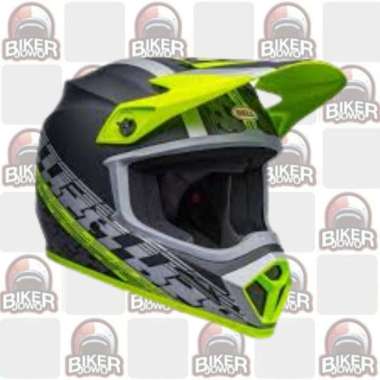 Bell MX-9 Mips Helm Cross Helm Retro Fullface Cross Classic Helmet OFFSET MATTE BLACK HI-VIZ