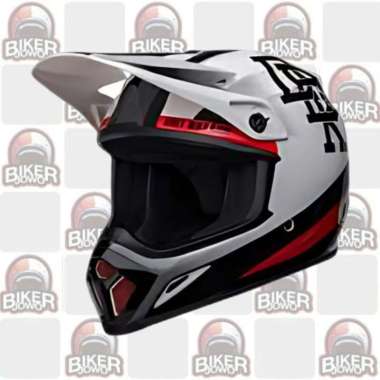 Bell MX-9 Mips Helm Cross Helm Retro Fullface Cross Classic Helmet TWITCH DBK GLOSS WHITE BLACK