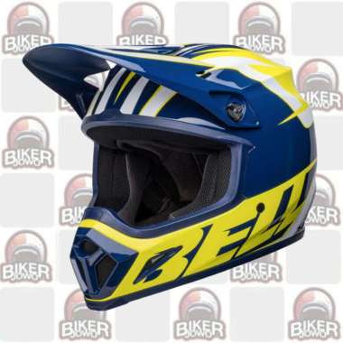 Bell MX-9 Mips Helm Cross Helm Retro Fullface Cross Classic Helmet SPARK GLOSS BLUE WHITE