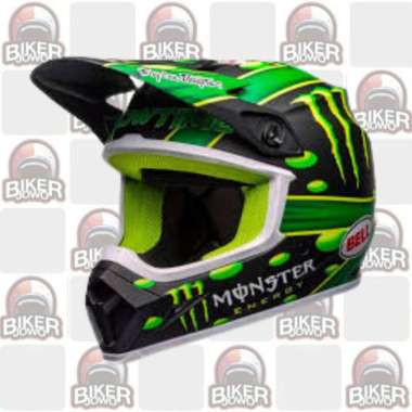 Bell MX-9 Mips Helm Cross Helm Retro Fullface Cross Classic Helmet SHOWTIME MATTE BLACK GREEN
