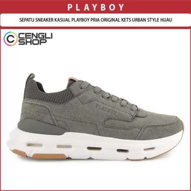 SEPATU SNEAKER KASUAL PLAYBOY PRIA ORIGINAL KETS URBAN STYLE HIJAU PL65 45