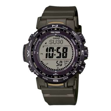 Jam Tangan Pria Casio Pro Trek PRW-35Y-3BDR Climber Line Tough Solar Digital Dial Army Green Resin B