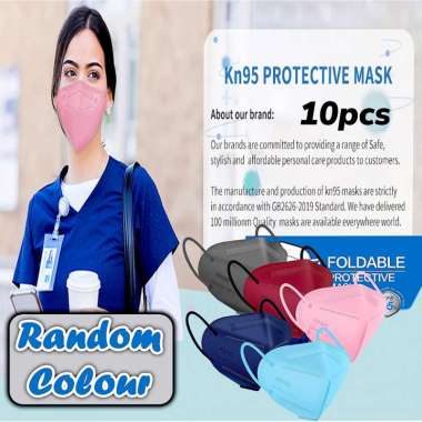10 PCS Masker KN95 N95 Dewasa Warna 5ply Layer Disposable Adult Earloop Protective 3D Face Mask