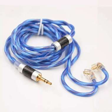 KZ TOUGH KABEL UPGRADE CABLE 498 CORE OCC OFC COPPER SILVER PLATED Biru