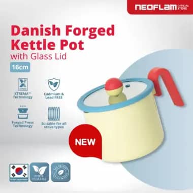 NEOFLAM DANISH Forged Kettle Pot 16CM- Panci Pot Anti Lengket & Tahan Gores Ceramic Coating