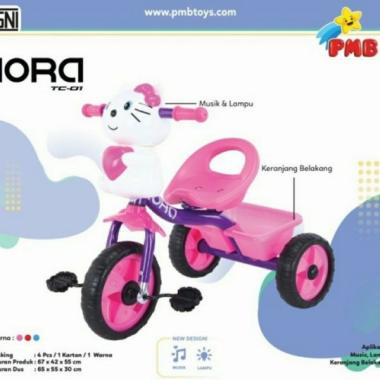 Sepeda Anak Roda Tiga Kitty PMB IORA TC01 Musik Lampu TC 01 TC-01