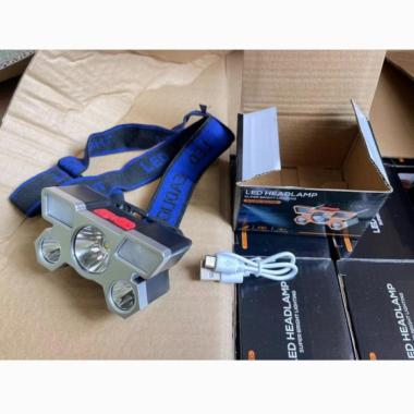 Senter Kepala Mini 5 LED Headlamp USB Chargeable Senter Mini Cas Senter H501 warna
