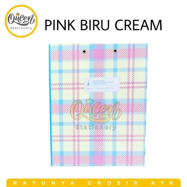 1 PCS CLIP FILE B5 261-4 NON MERK (007913) / FILE ORGANIZER / DOCUMENT KEEPER PINK BIRU CREAM