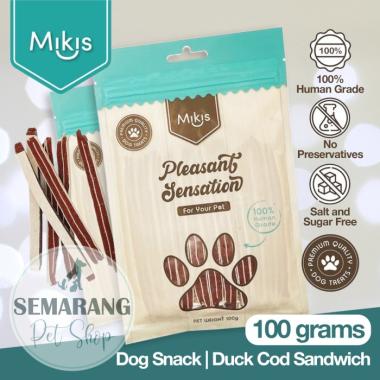 Premium Dog Snack MIKIS Duck Cod Sandwich 100gr | Human Grade Meat