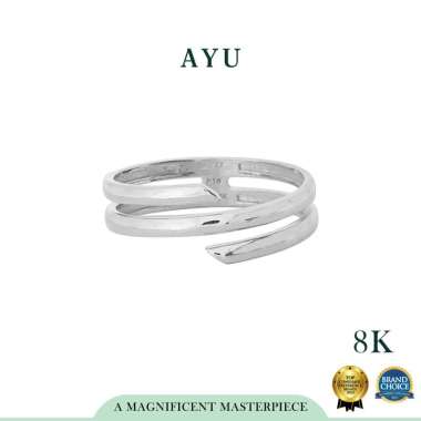 AYU Cincin Emas - Gold Triple Wrap Ring 8K White Gold 18