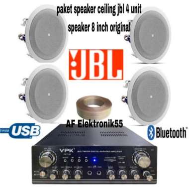 Paket Sound System Speaker Ceiling JBL 4 Unit Speaker ( 8 Inch ) Ori Multicolor