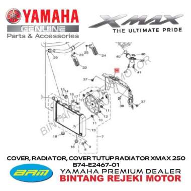 COVER, RADIATOR, COVER TUTUP RADIATOR XMAX 250 B74-E2467-01