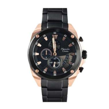 JAM TANGAN PRIA ALEXANDRE CHRISTIE AC 6646 / AC6646 RANTAI ORIGINAL ROSEGOLD BLACK