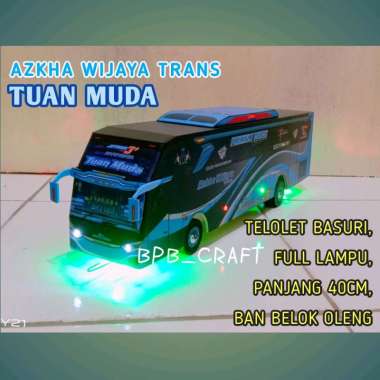 Mainan miniatur bus basuri telolet azkha wijaya trans tuan muda Tanpa lampu Tuan muda