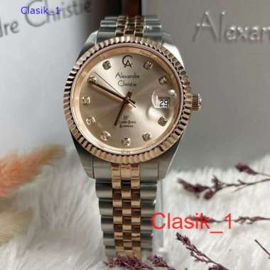 Original 100%!! Alexandre Christie Wanita AC 5013 / AC5013 Silver Rosegold Garansi Resmi 1 tahun
