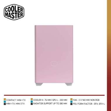 COOLER MASTER - MASTERBOX NR200P COLOR | Mini-ITX Case Tempered Glass Flaminggo Pink