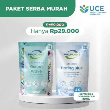 [BUNDLE] Liquid Detergent Ocean Wave 800mL + Softener PROKLEEN 800mL Daring Blue