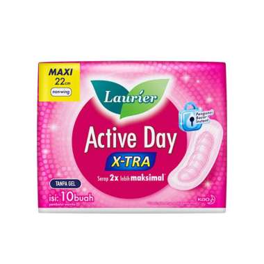 Promo Harga Laurier Active Day X-TRA Non Wing 22cm 10 pcs - Blibli