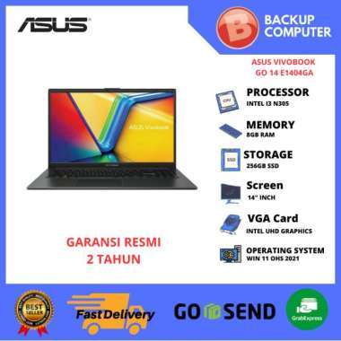 LAPTOP ASUS VIVOBOOK GO 14 E1404GA FHD321/323 i3-N305 RAM 8GB SILVER