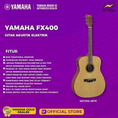 Yamaha FX400 / FX 400 / FX-400 Gitar Akustik Elektrik Natural Satin