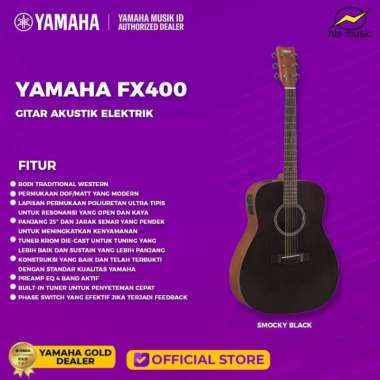 Yamaha FX400 / FX 400 / FX-400 Gitar Akustik Elektrik Smocky Black