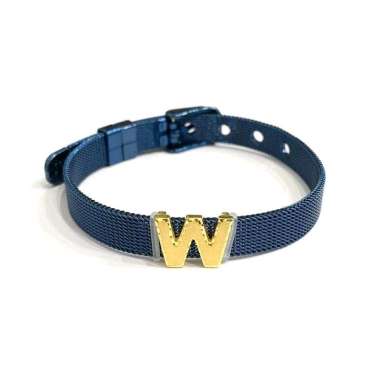 Gelang Gesper Liontin Inisial Huruf W Koleksi Josean Elegant Emas Asli