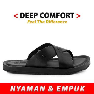 HM51 SANDAL PRIA HUSH PUPPIES ORIGINAL SENDAL SLIDE KULIT ASLI ORI HITAM BLACK