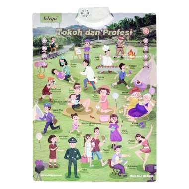 Poster Edukasi Suara Anak Belajar Bahasa Indonesia Arab Inggris / Poster Dinding Suara /Talking Post