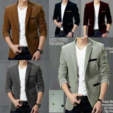 BLAZER PRIA WARNA MAROON JAS FASHION LELAKI MAROON JAS COWOK MAROON - Merah