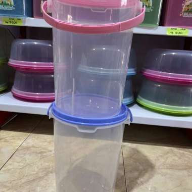 Toples kerupuk gagang/toples gagang handle canister 222 ws plastik instan