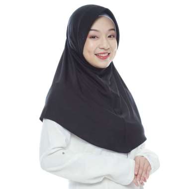 Bergo Hamidah Hijab Instan Jersey Ukuran M HITAM