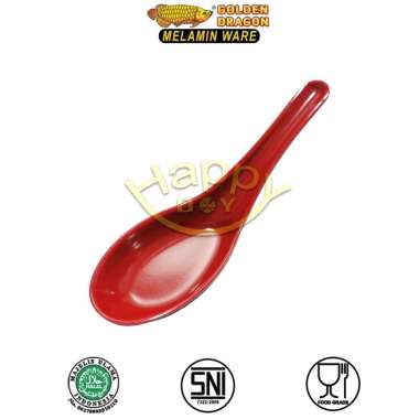 SENDOK BUBUR | SENDOK BEBEK | SENDOK KUAH | SENDOK MELAMIN 2 WARNA GOLDEN DRAGON MERAH