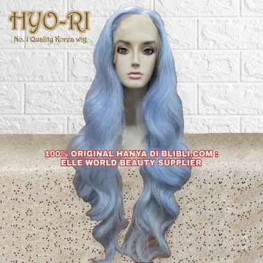 READY STOCK - HALF LACE WIG FRONT LACE WIG LACE WIG WANITA PANJANG CURLY WAVE KERITING OMBAK BIRU BL