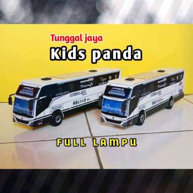 Mainan miniatur bus tunggal jaya kids panda jb5 Full lampu P30cm